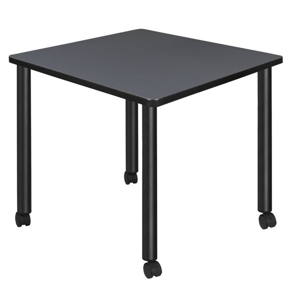 Regency Kee Mobile Tables, 30 W, 30 L, 29 H, Wood, Metal Top, Grey TBMC3030GYBK - main